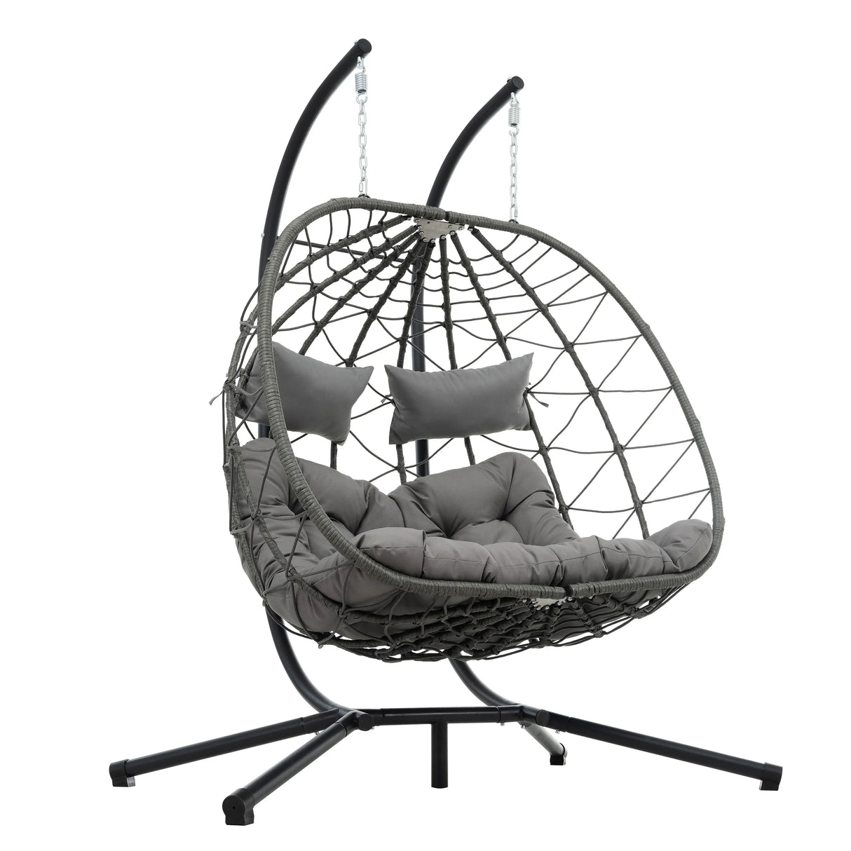 2 Persons Egg Chair with Stand - Gray - Furniture Home Direct