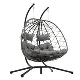 2 Persons Egg Chair with Stand - Gray - Furniture Home Direct