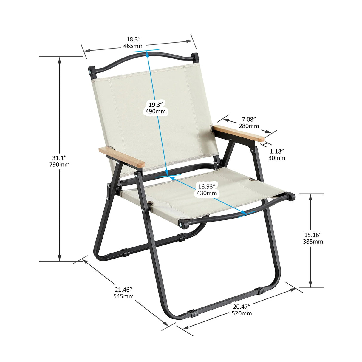 Folding Outdoor Chair For Indoor, Outdoor Camping, Picnics, Beach, Backyard, Bbq, Party, Patio - Furniture Home Direct