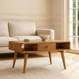 Curved Coffee Table - Oak - Furniture Home Direct