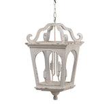 4 Light Wood Chandelier, Hanging Light Fixture With Adjustable Chain For Kitchen, Bulb Not Included - Cream White - Furniture Home Direct