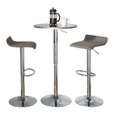 Ale - 3 Piece Bar Set Bistro Round Contemporary Adjustable Oval Footrest - Furniture Home Direct