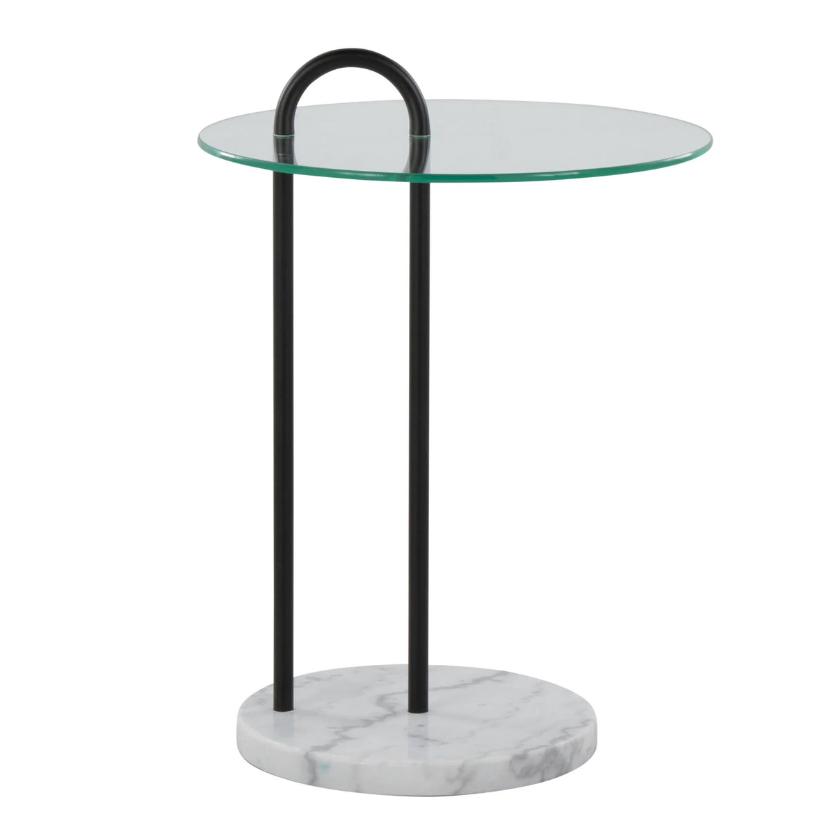 Claire - Contemporary / Glam Side Table - Black / Clear - Furniture Home Direct