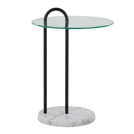Claire - Contemporary / Glam Side Table - Black / Clear - Furniture Home Direct