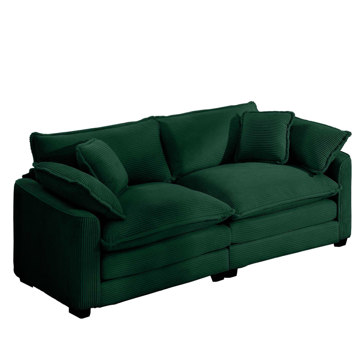 Modern 2 Seater With 4 Pillows, Upholstered Deep Seating Loveseat - Furniture Home Direct