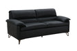 Eilene - Top Grain Leather Loveseat - Black - Furniture Home Direct