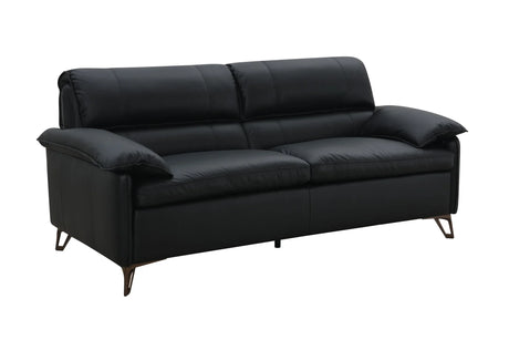 Eilene - Top Grain Leather Loveseat - Black - Furniture Home Direct
