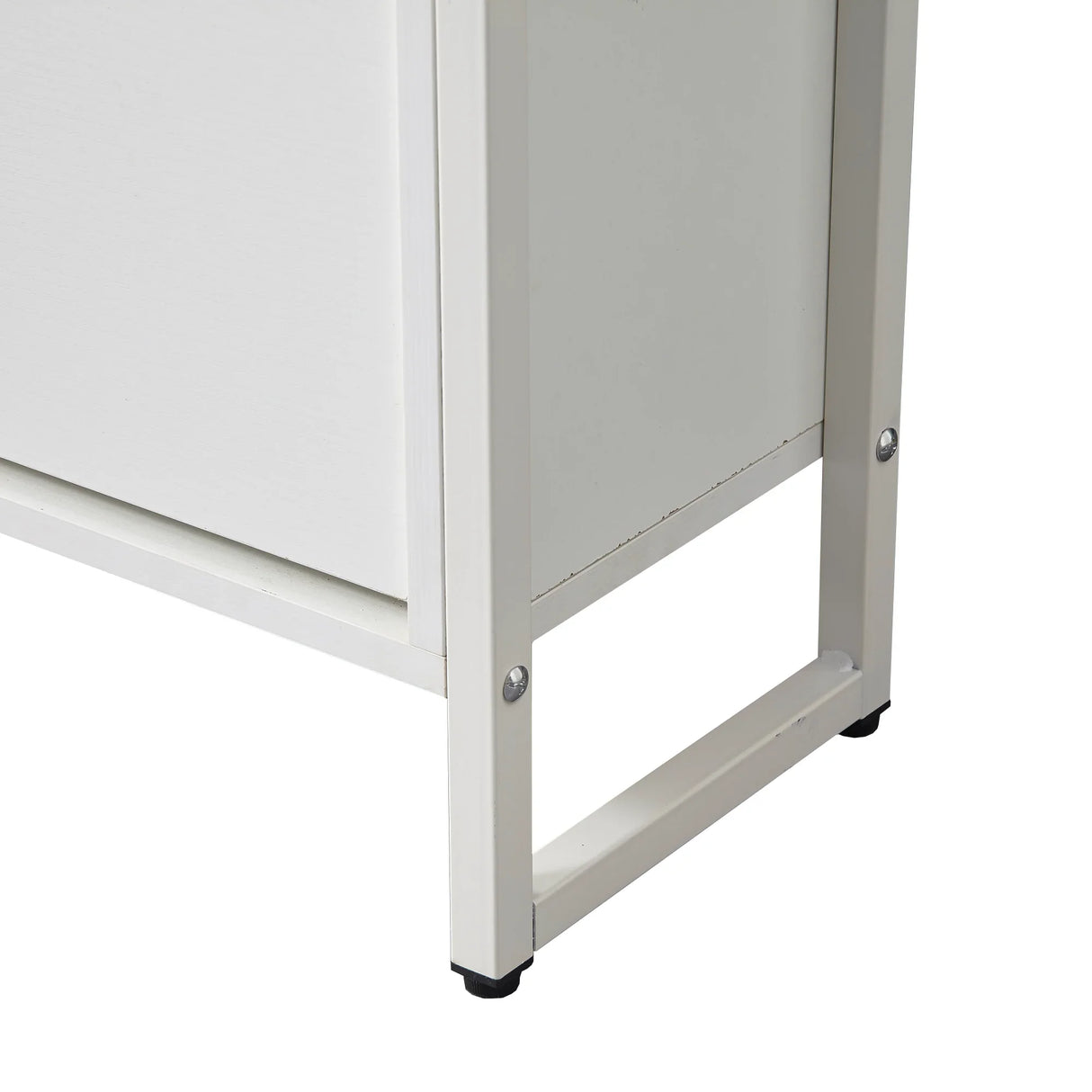 Slim Shoe Cabinet with 2 Flip Drawers - white and Walnut - Furniture Home Direct