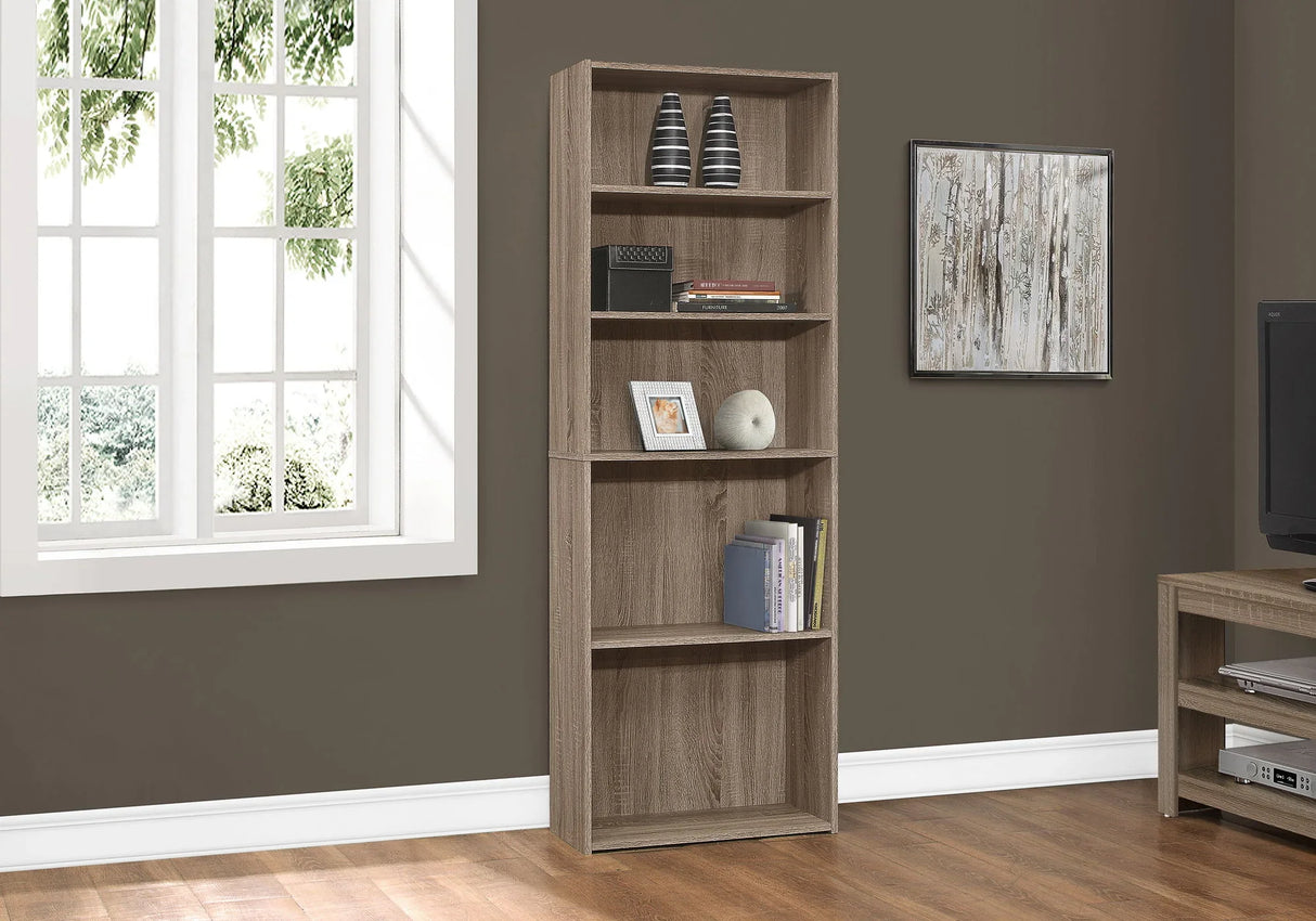 Bookshelf, Bookcase, 6 Tier, For Office, Transitional - Furniture Home Direct