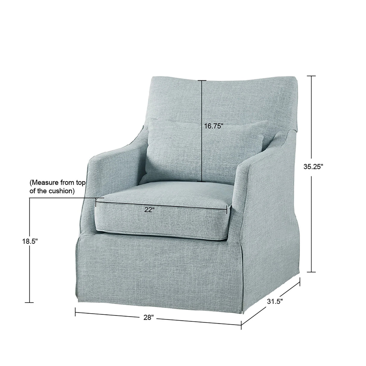 Traditional Design London Skirted Swivel Chair - Furniture Home Direct