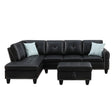 Irine - Faux Leather Sectional Sofa With Ottoman - Furniture Home Direct
