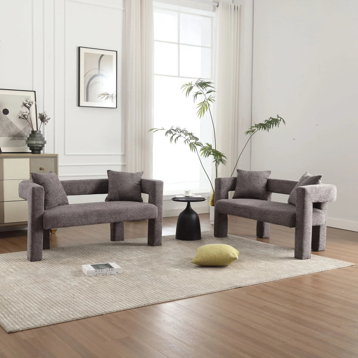 Modern Chenille Loveseat Sofa, Comfy Upholstered 2 Seater - Furniture Home Direct