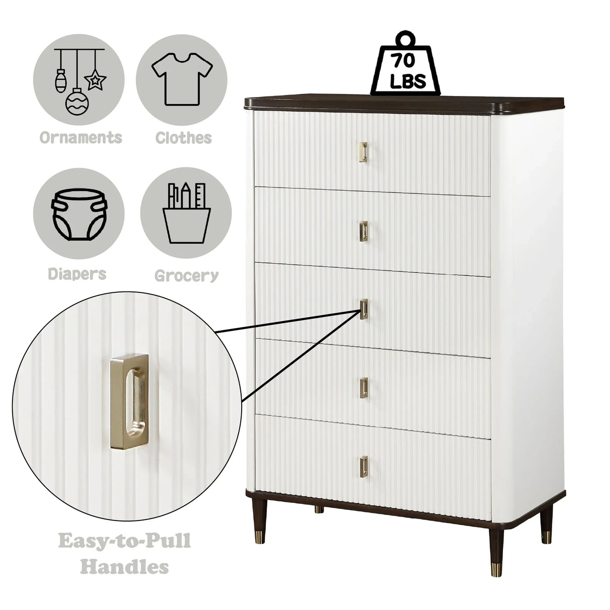 Bedroom Set Modern Wood Finish With Dark Tops White - Furniture Home Direct