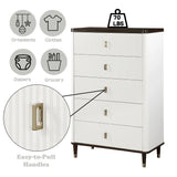 Bedroom Set Modern Wood Finish With Dark Tops White - Furniture Home Direct