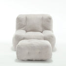 Modern Indoor Fluffy Bean Bag Chair With Memory Foam And Ottoman, Super Soft - Furniture Home Direct
