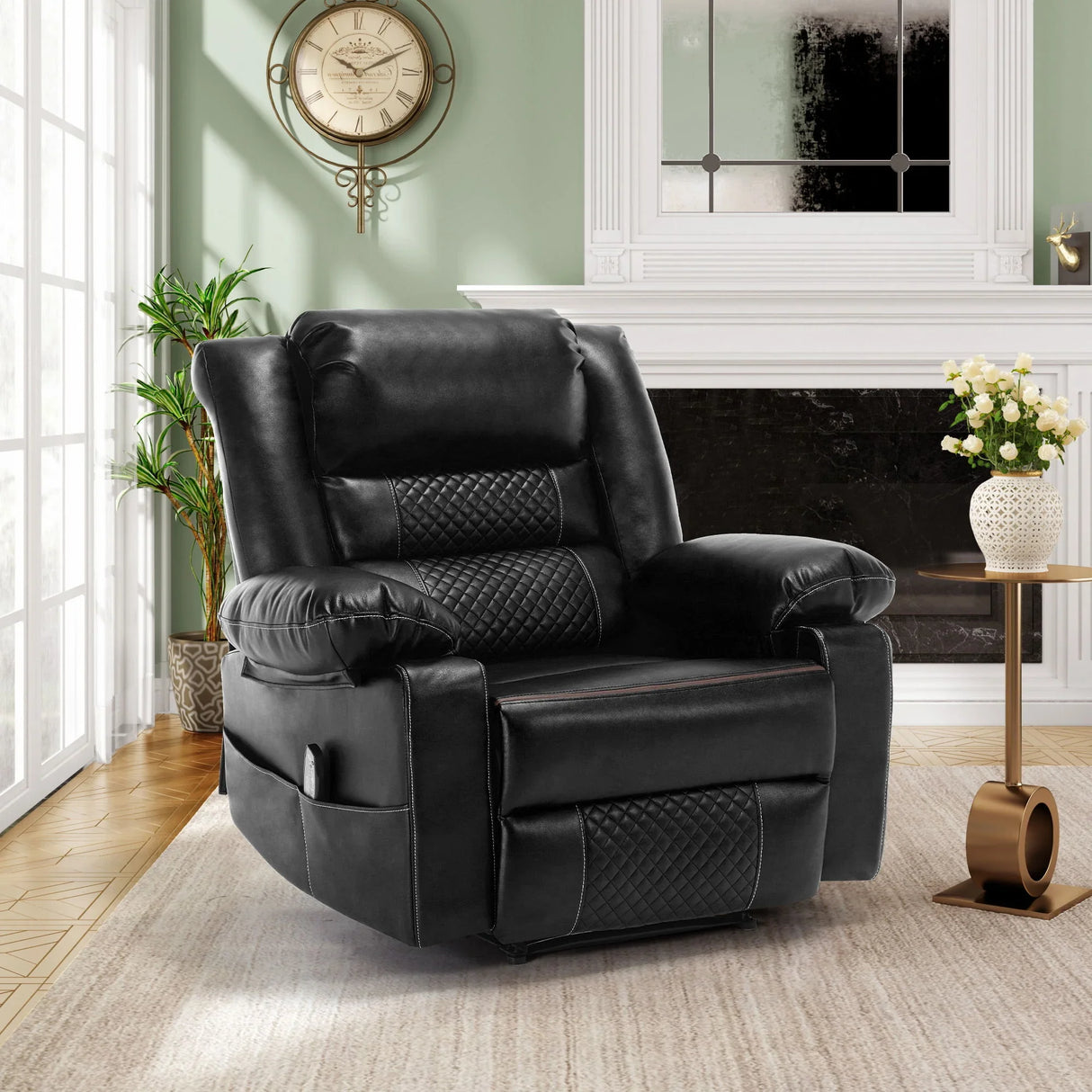 Breathable Leather Massage Recliner Manual Chair - Furniture Home Direct