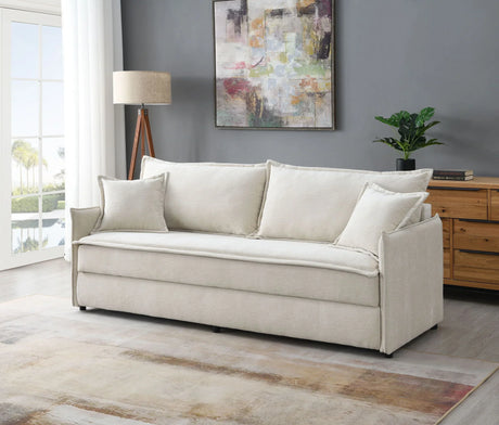 Elisea - Sleeper Sectional Sofa With 2 Toss Pillows - Beige - Furniture Home Direct