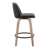 Toriano - Contemporary Fixed-Height Counter Stool & Swivel With Round Footrest (Set of 2) - Furniture Home Direct