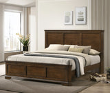 King Panel Bed With Nightstands Traditional Wood Walnut - Furniture Home Direct