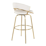 Jie - Fixed Height Contemporary Barstool With Swivel With Round Footrest (Set of 2) - Furniture Home Direct