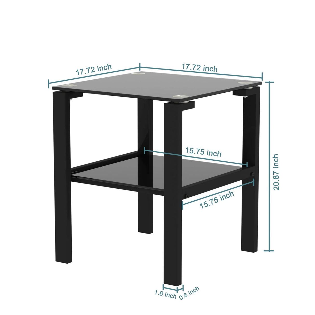 Glass Two Layer Tea Table, Small Round Table, Bedroom Corner Table, Living Room Side Table - Furniture Home Direct