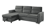 Ivy - Velvet Reversible Sleeper Sectional Sofa With Storage Chaise And Side Pocket - Furniture Home Direct