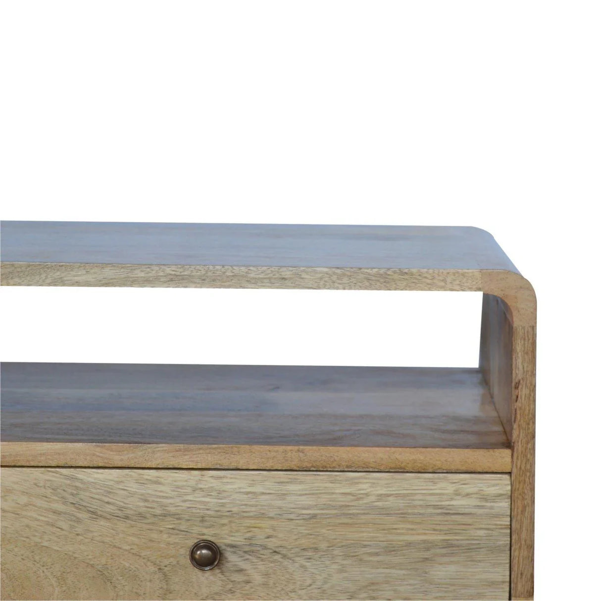 Solid Wood Curved Media Unit - Furniture Home Direct