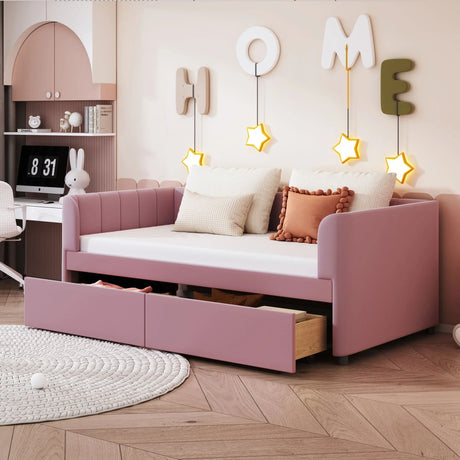 Upholstered Daybed With Ergonomic Design Backrest - Furniture Home Direct