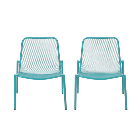 Outdoor Iron Chair With Mesh Design