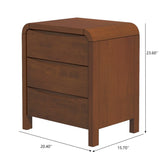 Lionel - Mid-Century Modern Nightstand 3 Drawer Bed Side Table - Brown - Furniture Home Direct