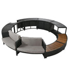 Spa Surround Spa Frame Patio Rattan Sofa Set With Storage Spaces, Mini Sofa And Comfortable Cushion For Patio, Backyard - Furniture Home Direct
