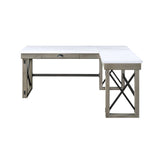 Talmar - Marble Top & Rustic Writing Desk With Lift Top - Oak - Furniture Home Direct