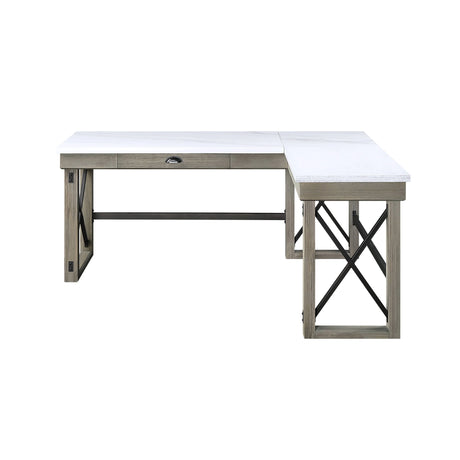 Talmar - Marble Top & Rustic Writing Desk With Lift Top - Oak - Furniture Home Direct