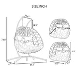 2 Persons Egg Chair with Stand - Gray - Furniture Home Direct