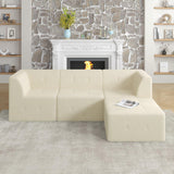 Modern Minimalist L Shape Modular Sectional Sofa, Sleeper Corduroy Couch - Furniture Home Direct