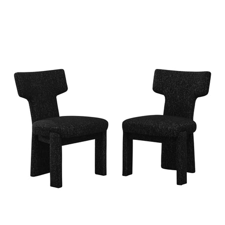 Armless Curved Back Accent Chairs Set of 2 Chenille