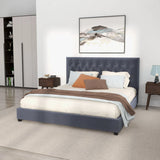 Donald - Mid-Century Modern Upholstered Platform Bed - Furniture Home Direct