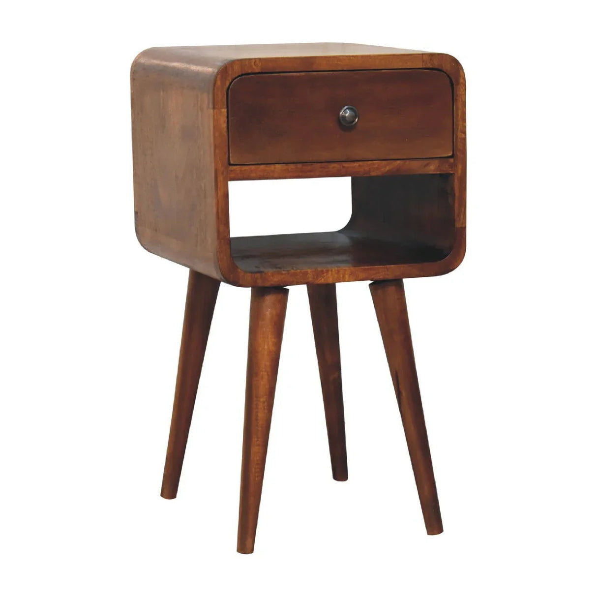 Mini Chestnut Curve Lower Bedside Nifhtstand - Furniture Home Direct