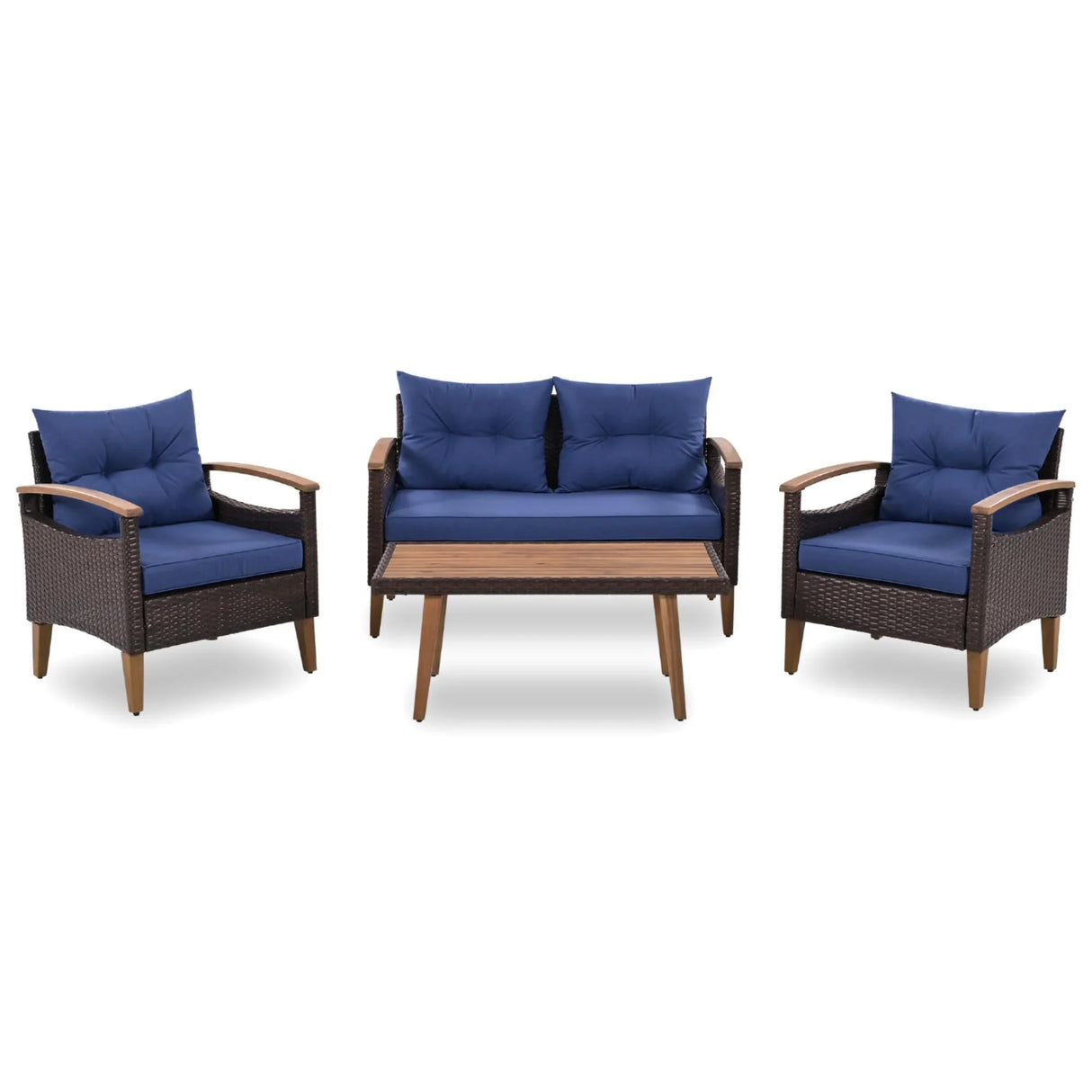 4 Piece Garden Furniture, Patio Seating Set - Furniture Home Direct
