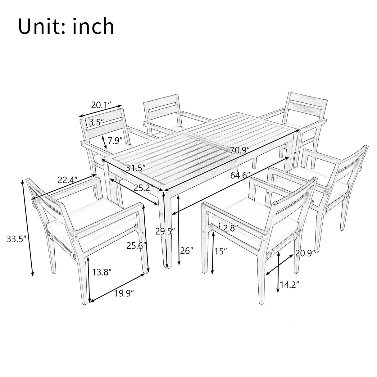 7 Piece Outdoor Dining Set - Furniture Home Direct