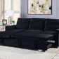Ivy - Velvet Reversible Sleeper Sectional Sofa With Storage Chaise And Side Pocket - Furniture Home Direct