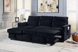 Ivy - Velvet Reversible Sleeper Sectional Sofa With Storage Chaise And Side Pocket - Furniture Home Direct