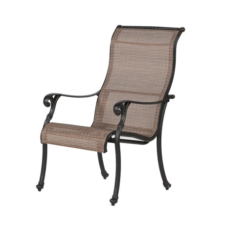 Patio Outdoor Sling Patio Chairs With Aluminum Frame, All-Weather Furniture (Set of 2) - Bronze - Furniture Home Direct