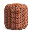 Wynne - Round Knitted Outdoor / Indoor Pouf - Orange - Furniture Home Direct