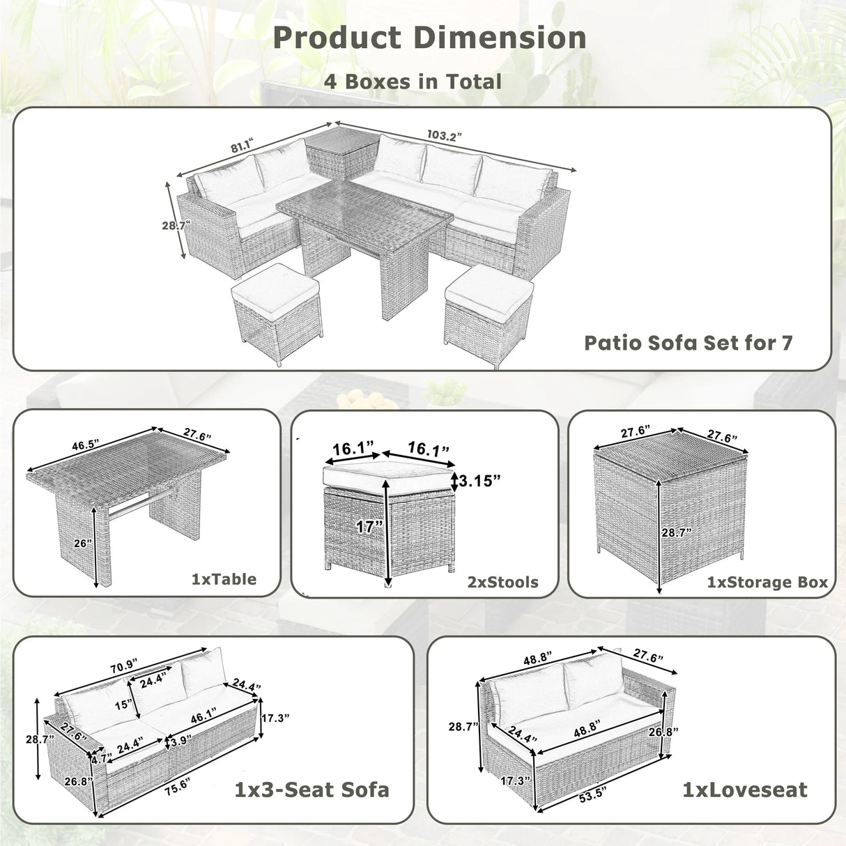 Outdoor 6-Piece Sectional Set - Furniture Home Direct