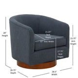 Miramar - Swivel Barrel Chair With Wooden Base - Furniture Home Direct