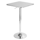 Ale - 3 Piece Bar Set Bistro Square Contemporary Adjustable Oval Footrest - Furniture Home Direct