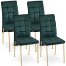 Velvet High Back Nordic Dining Chair Modern Chair With Golden Color Legs - Furniture Home Direct