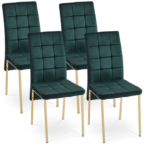 Velvet High Back Nordic Dining Chair Modern Chair With Golden Color Legs - Furniture Home Direct