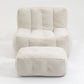 Modern Indoor Fluffy Bean Bag Chair With Memory Foam And Ottoman, Super Soft - Furniture Home Direct